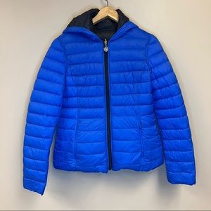 Nautica packable reversible down navy jacket women’s medium